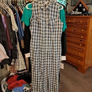 Rampage Blue and White Plaid Maxi Dress